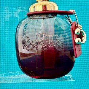 Coach Burgundy and Gold Perfume Bottle